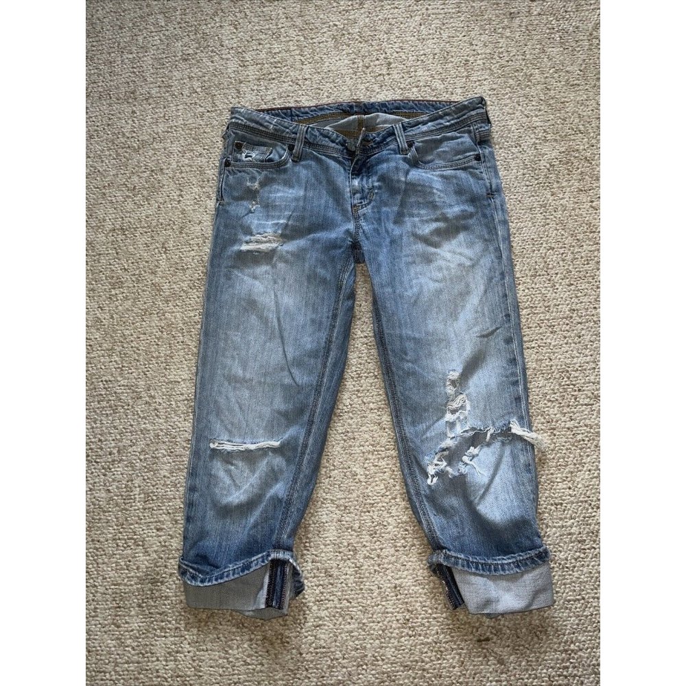 Miss Bisou Blue Jeans Womens Sz 30 Light Blue Distressed Cotton